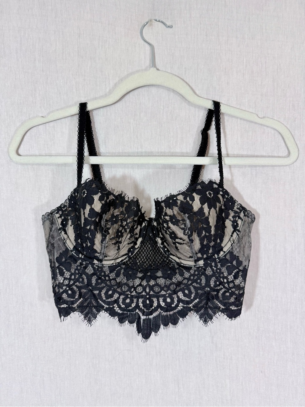 Victoria’s Secret 34B Black Lace Longline Bralette - Women Intimates